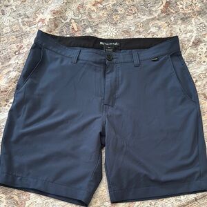 Travis Mathew Blue Flat Front Performance Shorts